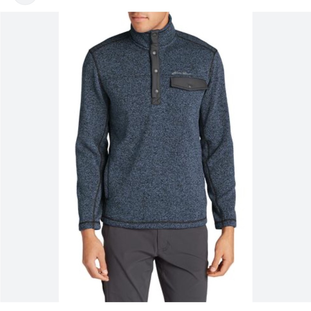 Eddie Bauer Blue Sweater with Black Accents